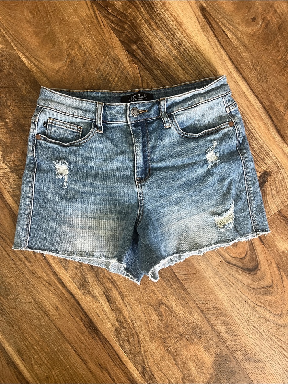 Women's Judy Blue Light Blue Distressed Denim Shorts